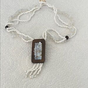 Elegant White Beaded Moonstone Necklace